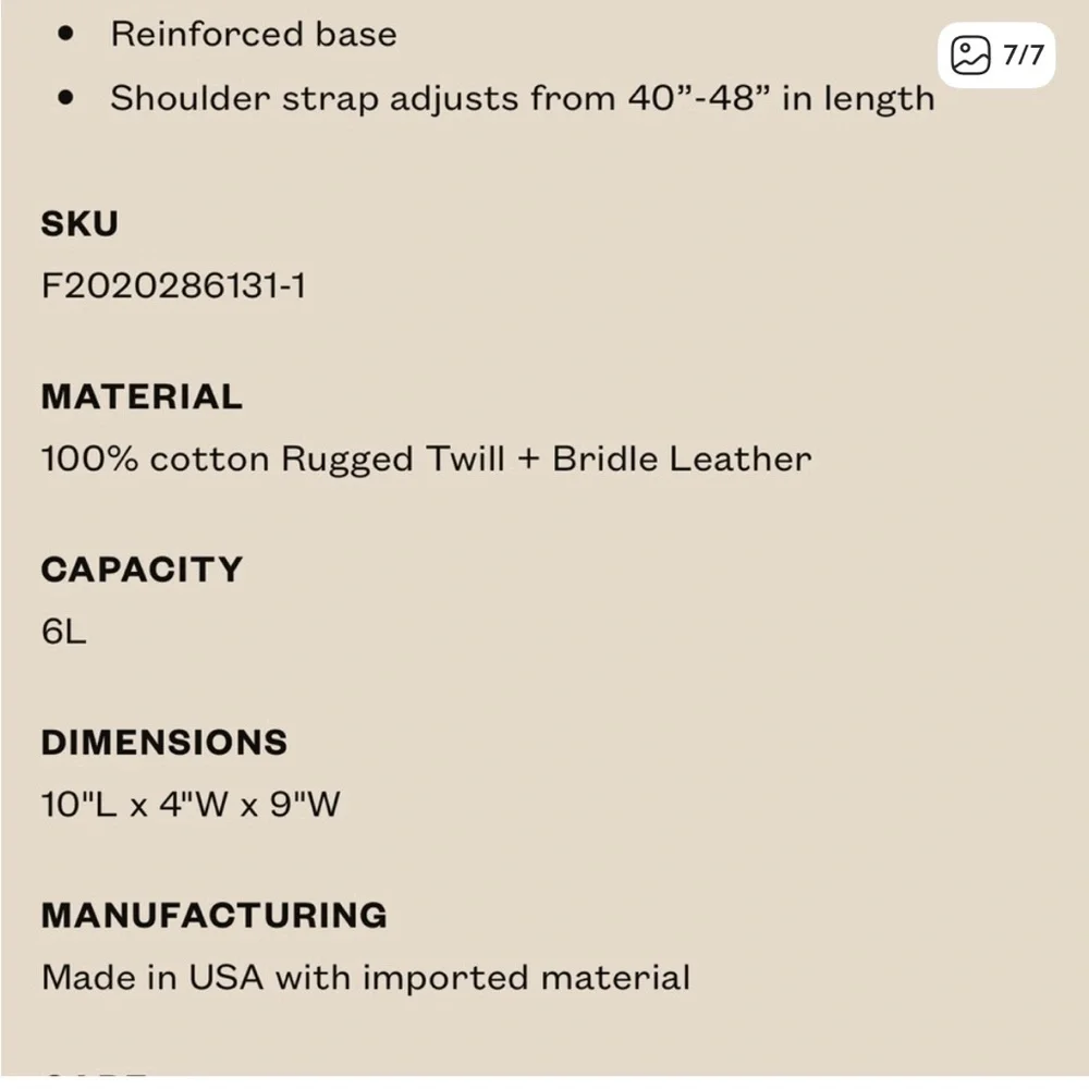 Filson Rugged Twill Field Bag - Tan and Brown Leather
